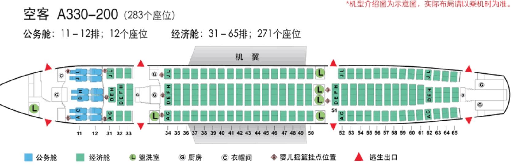 飞机座位号排布图大全带图（收藏这些客机座位图）(7)