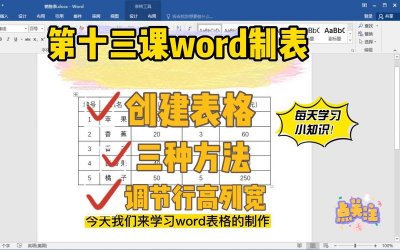 ​word制表零基础教程（6种技巧汇总即学即用）