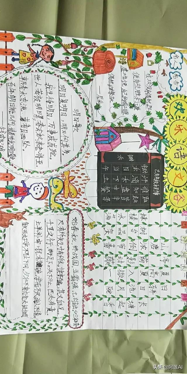 儿童绘画手抄报大全简单又漂亮（小学各种精美粘贴画）(23)