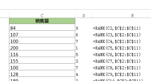 rankeq函数排名降序怎么用