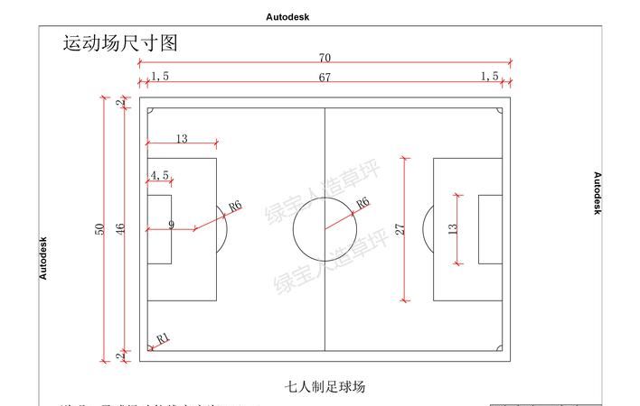 足球球门尺寸,场地尺寸