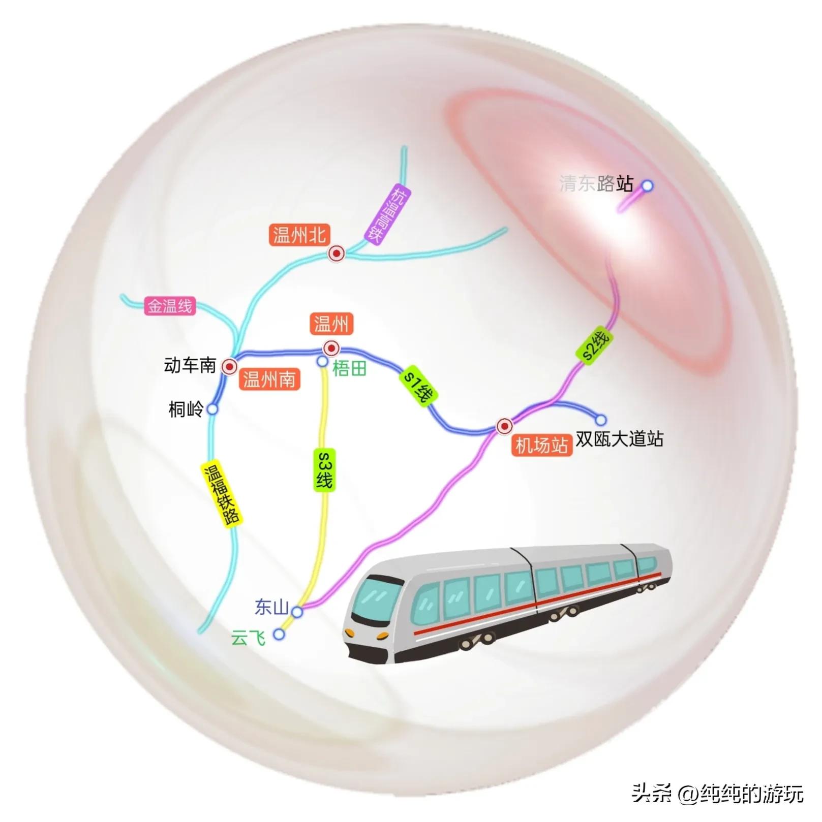 浙江温州市三条市域铁路的线路走向